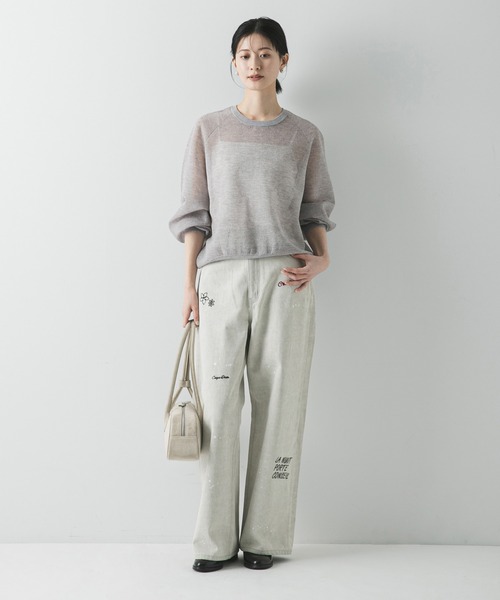 PICCADILLY(ピカデリー)の「『別注』PICCADILLY×URBAN RESEARCH 刺繍デニムパンツ(デニムパンツ・レディース・ライトグレー/ライトインディゴブルー・40/38/36)」の11枚目の写真