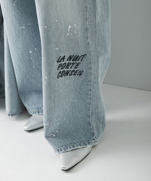 PICCADILLY(ピカデリー)の「『別注』PICCADILLY×URBAN RESEARCH 刺繍デニムパンツ(デニムパンツ・レディース・ライトグレー/ライトインディゴブルー・40/38/36)」の4枚目の写真