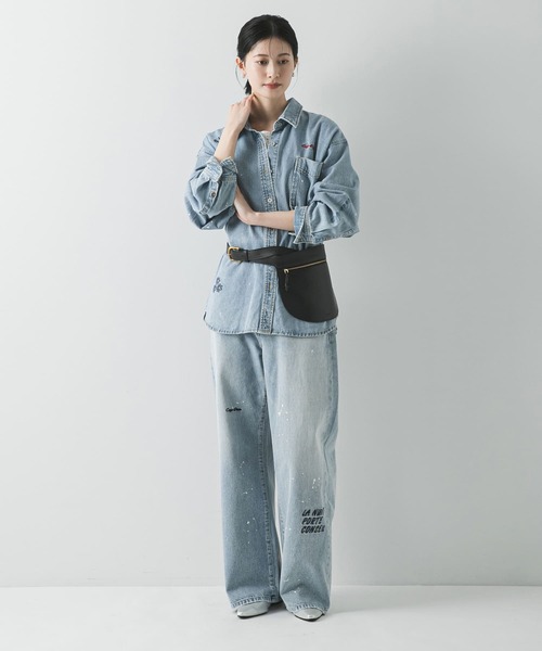 PICCADILLY(ピカデリー)の「『別注』PICCADILLY×URBAN RESEARCH 刺繍デニムパンツ(デニムパンツ・レディース・ライトグレー/ライトインディゴブルー・40/38/36)」の8枚目の写真