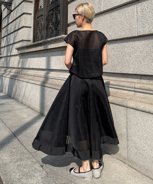 JENNE（ジェンヌ）の「シアー立体スカート（日本生地）（スカート・レディース・ブラック/サックスブルー/ピンク・SMALL/MEDIUM/LARGE/X-LARGE）」の6枚目の写真