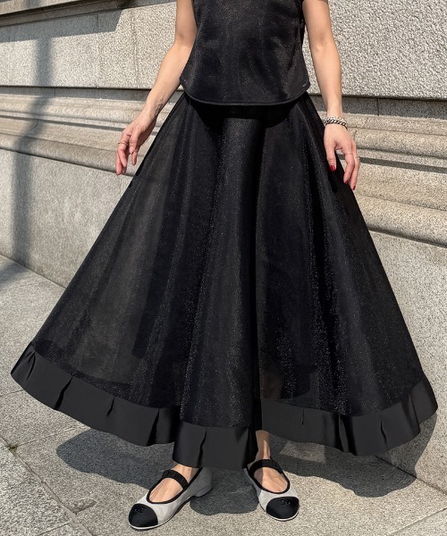 JENNE（ジェンヌ）の「シアー立体スカート（日本生地）（スカート・レディース・ブラック/サックスブルー/ピンク・SMALL/MEDIUM/LARGE/X-LARGE）」の7枚目の写真