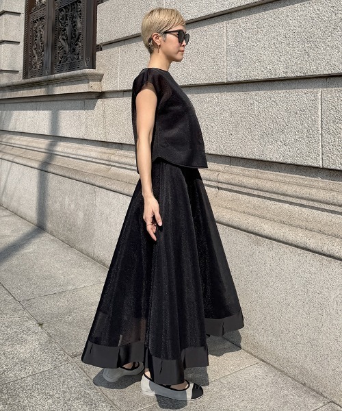 JENNE（ジェンヌ）の「シアー立体スカート（日本生地）（スカート・レディース・ブラック/サックスブルー/ピンク・SMALL/MEDIUM/LARGE/X-LARGE）」の10枚目の写真