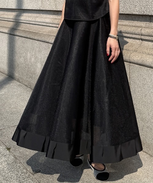 JENNE（ジェンヌ）の「シアー立体スカート（日本生地）（スカート・レディース・ブラック/サックスブルー/ピンク・SMALL/MEDIUM/LARGE/X-LARGE）」の11枚目の写真