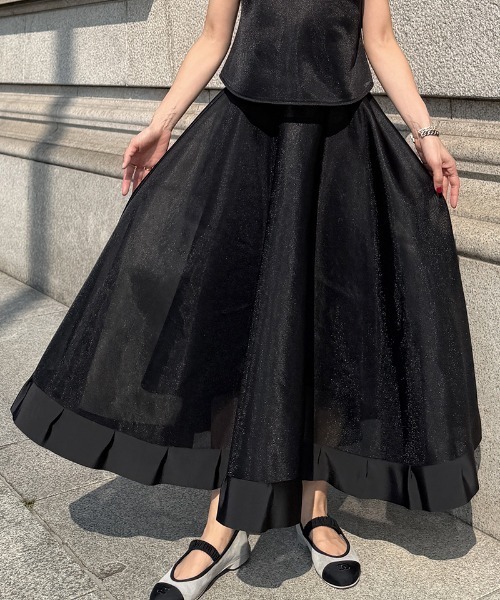 JENNE（ジェンヌ）の「シアー立体スカート（日本生地）（スカート・レディース・ブラック/サックスブルー/ピンク・SMALL/MEDIUM/LARGE/X-LARGE）」の12枚目の写真