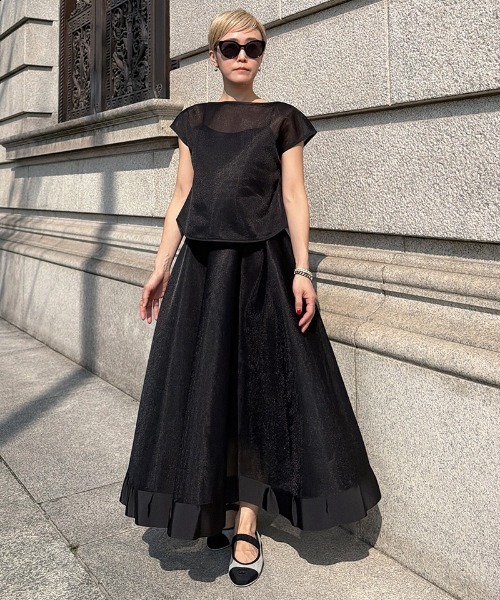 JENNE（ジェンヌ）の「シアー立体スカート（日本生地）（スカート・レディース・ブラック/サックスブルー/ピンク・SMALL/MEDIUM/LARGE/X-LARGE）」の13枚目の写真