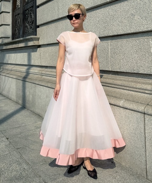 JENNE（ジェンヌ）の「シアー立体スカート（日本生地）（スカート・レディース・ブラック/サックスブルー/ピンク・SMALL/MEDIUM/LARGE/X-LARGE）」の15枚目の写真