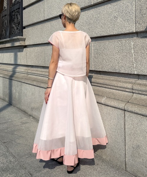 JENNE（ジェンヌ）の「シアー立体スカート（日本生地）（スカート・レディース・ブラック/サックスブルー/ピンク・SMALL/MEDIUM/LARGE/X-LARGE）」の16枚目の写真