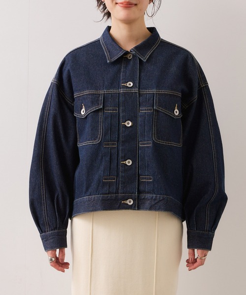 VIS（ビス）の「ボリュームスリーブデニムジャケット（デニムジャケット・レディース・ネイビー/サックスブルー・FREE）」の17枚目の写真