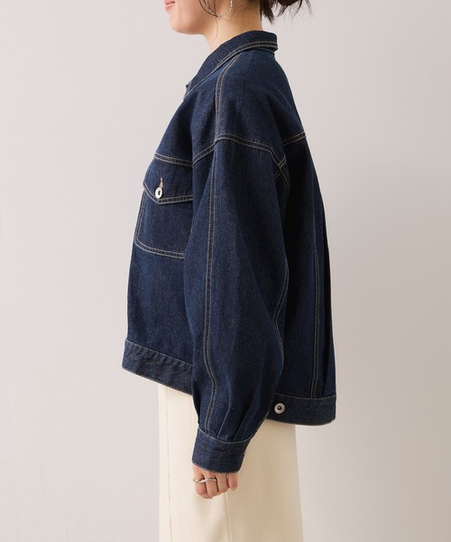 VIS（ビス）の「ボリュームスリーブデニムジャケット（デニムジャケット・レディース・ネイビー/サックスブルー・FREE）」の16枚目の写真