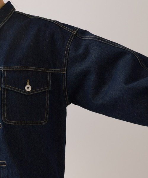 VIS（ビス）の「ボリュームスリーブデニムジャケット（デニムジャケット・レディース・ネイビー/サックスブルー・FREE）」の13枚目の写真