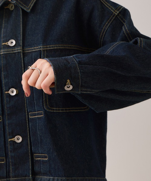 VIS（ビス）の「ボリュームスリーブデニムジャケット（デニムジャケット・レディース・ネイビー/サックスブルー・FREE）」の11枚目の写真
