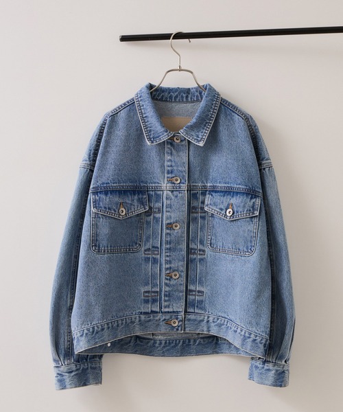 VIS（ビス）の「ボリュームスリーブデニムジャケット（デニムジャケット・レディース・ネイビー/サックスブルー・FREE）」の5枚目の写真