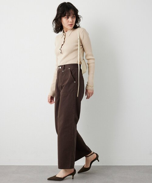 THE PAUSE（ザ ポーズ）の「【THE PAUSE】コットンツイルベイカーパンツ（その他パンツ・レディース・ダークブラウン・38/36）」の9枚目の写真