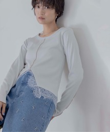 Eimee Law | ヘムレースセンタースリットリブトップス(Tシャツ/カットソー)