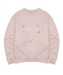 オールウェイズ刺繍スウェットシャツ（ピンク/裏起毛）