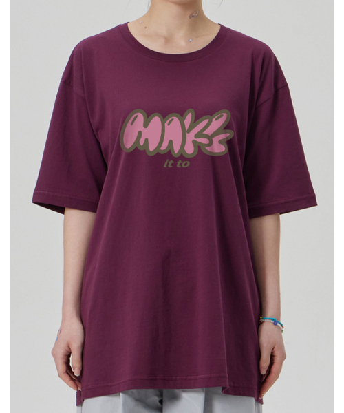 MAKEITTO（メイキット）の「[MAKE] CREW NECK TEE_WINE（Tシャツ/カットソー・メンズ・その他・MEDIUM/LARGE/X-LARGE/XX-LARGE）」の6枚目の写真