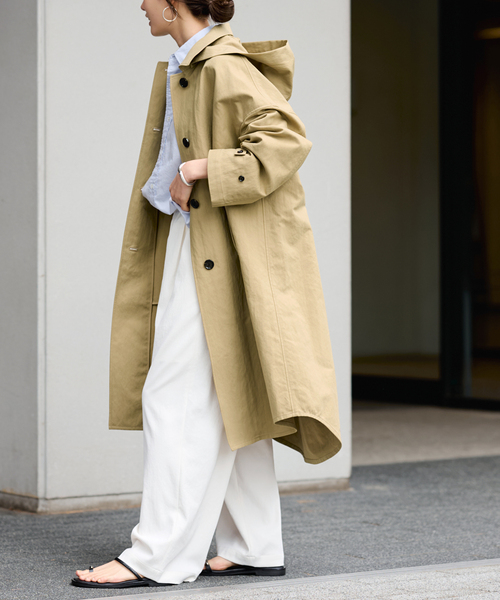 FRAMeWORK(フレームワーク)の「ポンチョコート(その他アウター・レディース・ネイビー/ベージュ・38/36)」の2枚目の写真