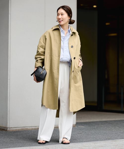 FRAMeWORK(フレームワーク)の「ポンチョコート(その他アウター・レディース・ネイビー/ベージュ・38/36)」の3枚目の写真