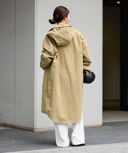 FRAMeWORK(フレームワーク)の「ポンチョコート(その他アウター・レディース・ネイビー/ベージュ・38/36)」の6枚目の写真