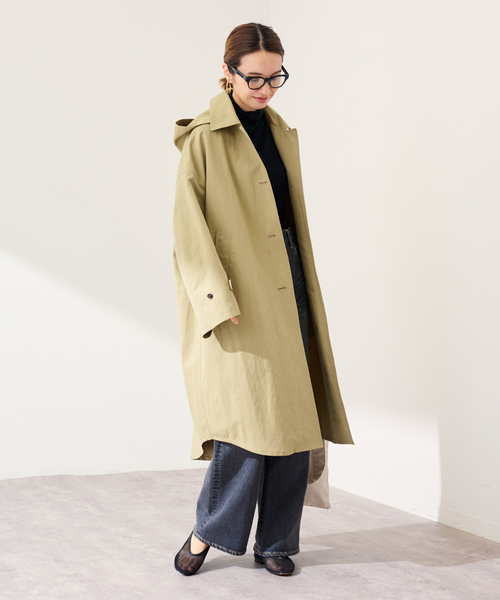 FRAMeWORK(フレームワーク)の「ポンチョコート(その他アウター・レディース・ネイビー/ベージュ・38/36)」の8枚目の写真