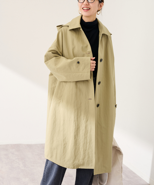 FRAMeWORK(フレームワーク)の「ポンチョコート(その他アウター・レディース・ネイビー/ベージュ・38/36)」の11枚目の写真