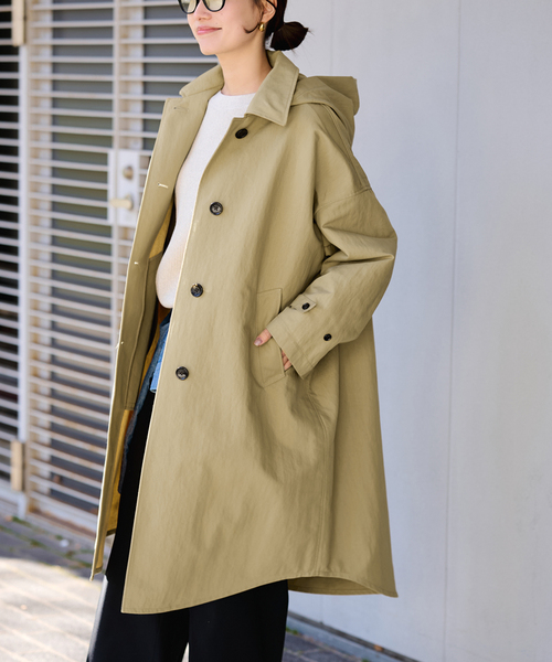 FRAMeWORK(フレームワーク)の「ポンチョコート(その他アウター・レディース・ネイビー/ベージュ・38/36)」の17枚目の写真