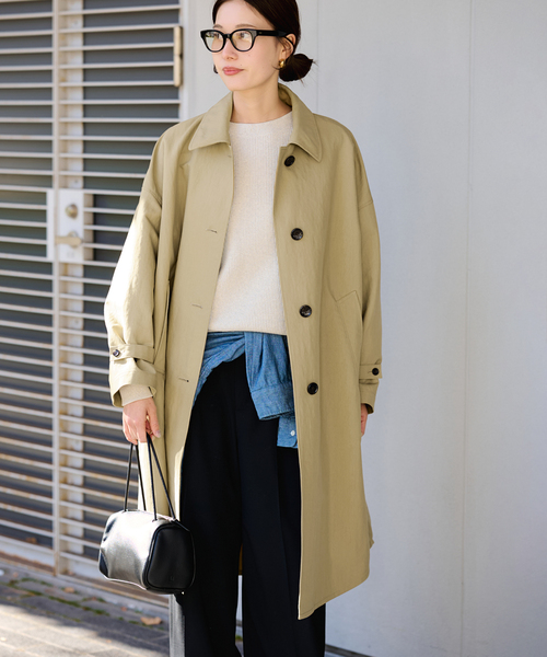 FRAMeWORK(フレームワーク)の「ポンチョコート(その他アウター・レディース・ネイビー/ベージュ・38/36)」の22枚目の写真