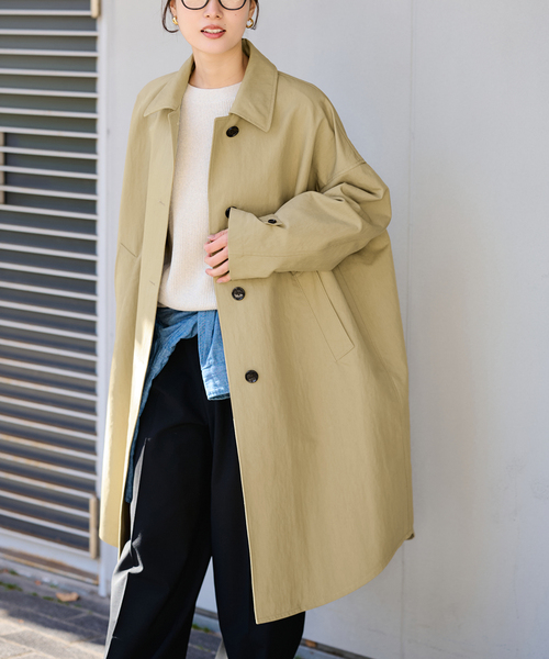 FRAMeWORK（フレームワーク）の「ポンチョコート（その他アウター・レディース・ネイビー/ベージュ・38/36）」の19枚目の写真