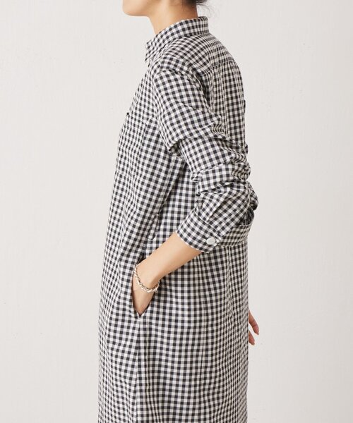 BEARDSLEY（ビアズリー）の「ギンガムシャツワンピ（ワンピース・レディース・ブラック・FREE）」の4枚目の写真
