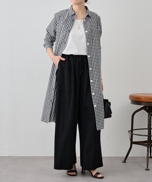 BEARDSLEY（ビアズリー）の「ギンガムシャツワンピ（ワンピース・レディース・ブラック・FREE）」の7枚目の写真