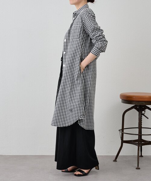 BEARDSLEY（ビアズリー）の「ギンガムシャツワンピ（ワンピース・レディース・ブラック・FREE）」の8枚目の写真
