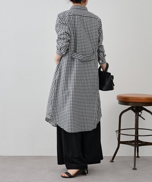 BEARDSLEY（ビアズリー）の「ギンガムシャツワンピ（ワンピース・レディース・ブラック・FREE）」の9枚目の写真