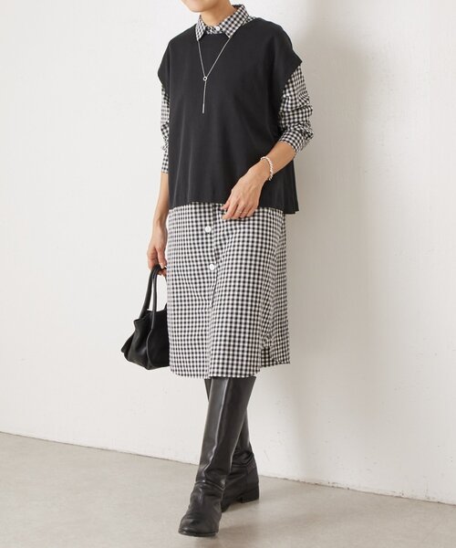 BEARDSLEY（ビアズリー）の「ギンガムシャツワンピ（ワンピース・レディース・ブラック・FREE）」の11枚目の写真