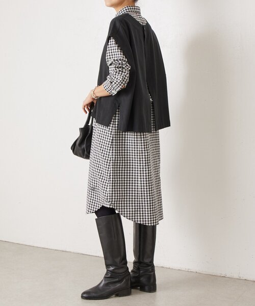 BEARDSLEY（ビアズリー）の「ギンガムシャツワンピ（ワンピース・レディース・ブラック・FREE）」の12枚目の写真
