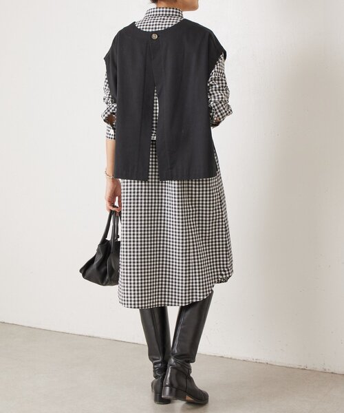 BEARDSLEY（ビアズリー）の「ギンガムシャツワンピ（ワンピース・レディース・ブラック・FREE）」の13枚目の写真