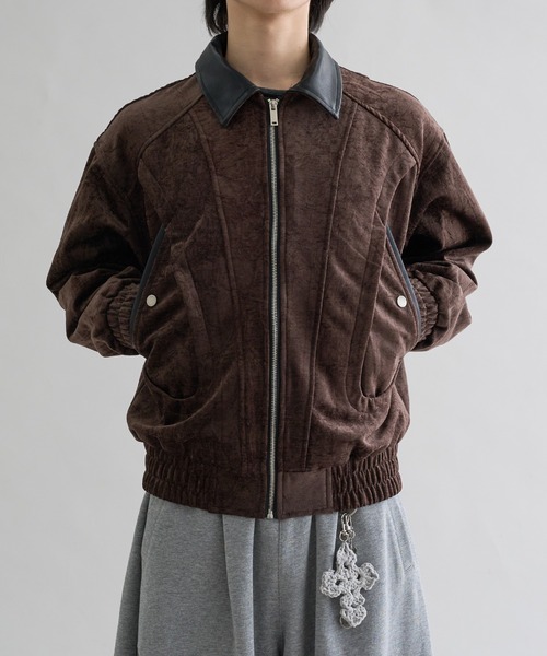 EPNK(イーピーエヌケー)の「Fake leather suede flight Jaket / フェイクレザースエードフライトジャケット(ブルゾン・メンズ・ブラウン/ブラック・MEDIUM/LARGE)」の17枚目の写真