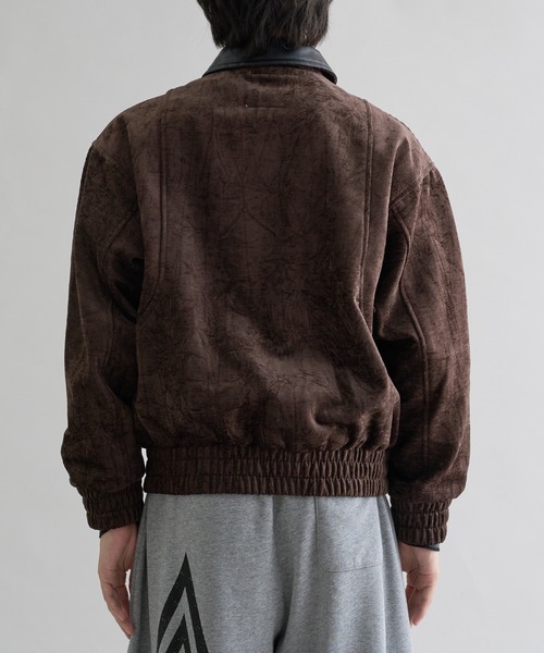 EPNK(イーピーエヌケー)の「Fake leather suede flight Jaket / フェイクレザースエードフライトジャケット(ブルゾン・メンズ・ブラウン/ブラック・MEDIUM/LARGE)」の20枚目の写真