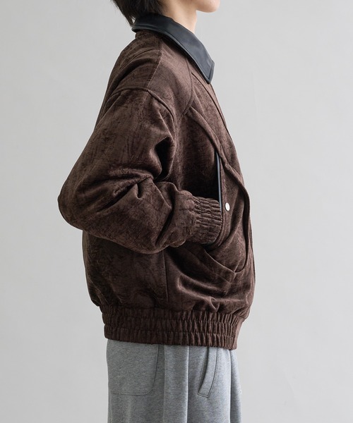 EPNK(イーピーエヌケー)の「Fake leather suede flight Jaket / フェイクレザースエードフライトジャケット(ブルゾン・メンズ・ブラウン/ブラック・MEDIUM/LARGE)」の21枚目の写真