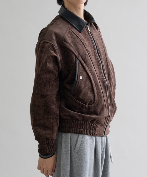 EPNK(イーピーエヌケー)の「Fake leather suede flight Jaket / フェイクレザースエードフライトジャケット(ブルゾン・メンズ・ブラウン/ブラック・MEDIUM/LARGE)」の22枚目の写真