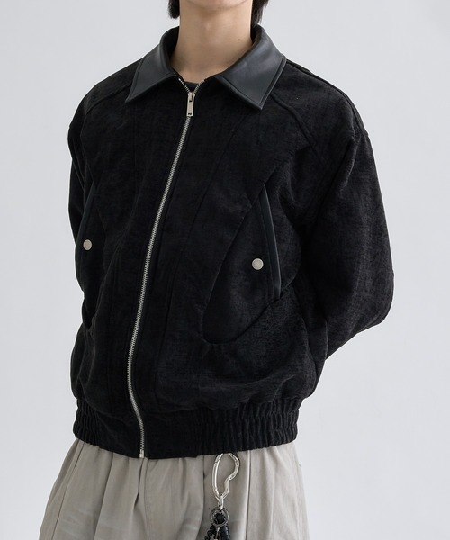 EPNK(イーピーエヌケー)の「Fake leather suede flight Jaket / フェイクレザースエードフライトジャケット(ブルゾン・メンズ・ブラウン/ブラック・MEDIUM/LARGE)」の4枚目の写真