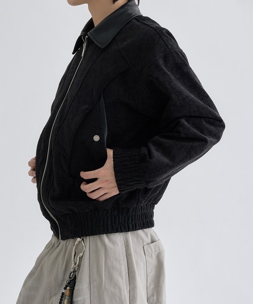 EPNK(イーピーエヌケー)の「Fake leather suede flight Jaket / フェイクレザースエードフライトジャケット(ブルゾン・メンズ・ブラウン/ブラック・MEDIUM/LARGE)」の9枚目の写真