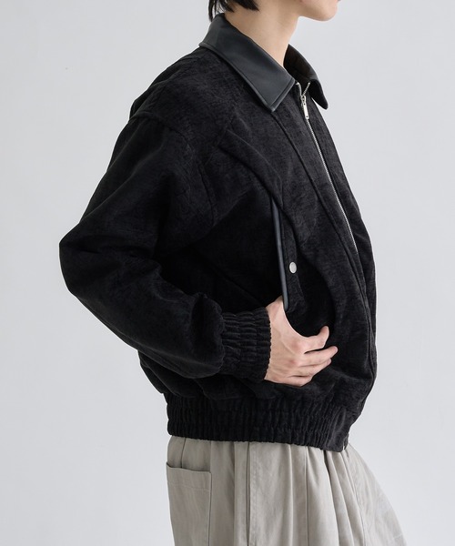 EPNK(イーピーエヌケー)の「Fake leather suede flight Jaket / フェイクレザースエードフライトジャケット(ブルゾン・メンズ・ブラウン/ブラック・MEDIUM/LARGE)」の5枚目の写真