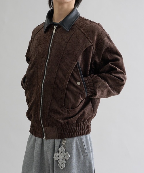 EPNK(イーピーエヌケー)の「Fake leather suede flight Jaket / フェイクレザースエードフライトジャケット(ブルゾン・メンズ・ブラウン/ブラック・MEDIUM/LARGE)」の18枚目の写真