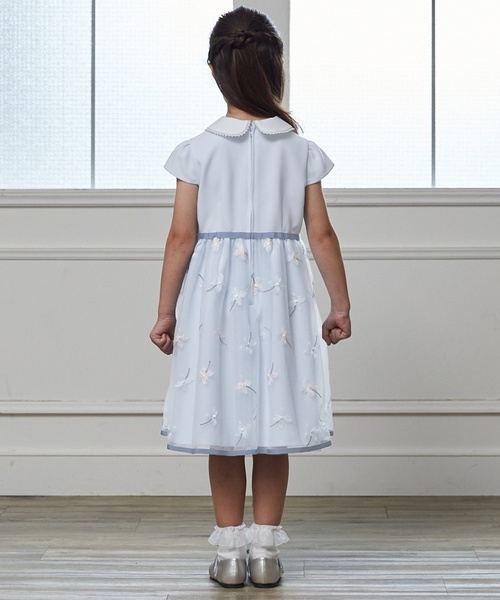 petit main（プティマイン）の「【フォーマル】フラワー刺しゅうOP+衿つきJKセット（スーツセット・キッズ・サックスブルー・110cm/130cm/120cm）」の7枚目の写真
