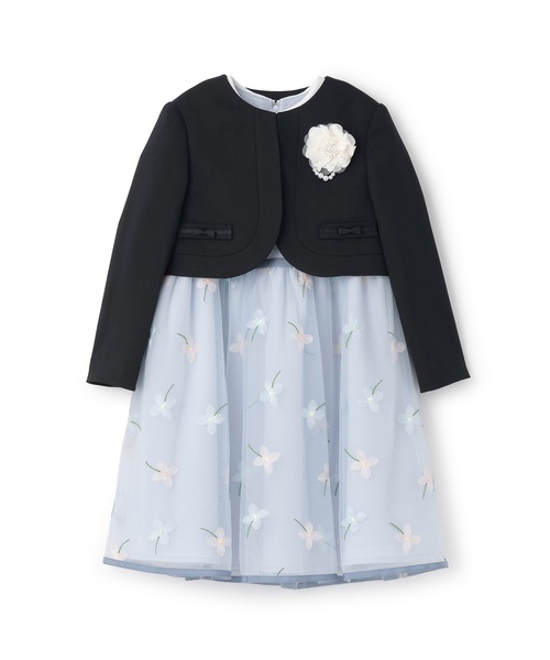 petit main（プティマイン）の「【フォーマル】フラワー刺しゅうOP+衿つきJKセット（スーツセット・キッズ・サックスブルー・110cm/130cm/120cm）」の8枚目の写真