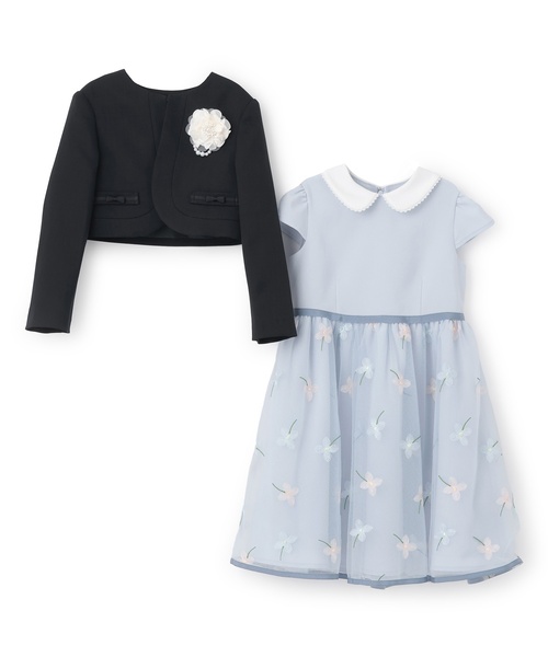 petit main（プティマイン）の「【フォーマル】フラワー刺しゅうOP+衿つきJKセット（スーツセット・キッズ・サックスブルー・110cm/130cm/120cm）」の10枚目の写真