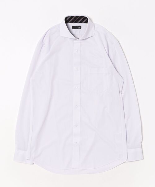 TAKA-Q（タカキュー）の「ワイシャツ メンズ ストレッチ 吸水速乾 ノンアイロン カッタウェイ 長袖 ビジネス ドレス NEWスタンダードフィット（ビジネスシャツ・メンズ・パープル・首回り41cm-裄丈86cm/首回り45cm-裄丈86cm/首回り39cm-裄丈80cm/首回り43cm-裄丈86cm/首回り43cm-裄丈82cm/首回り41cm-裄丈82cm/首回り39cm-裄丈84cm/首回り37cm-裄丈80cm）」の7枚目の写真