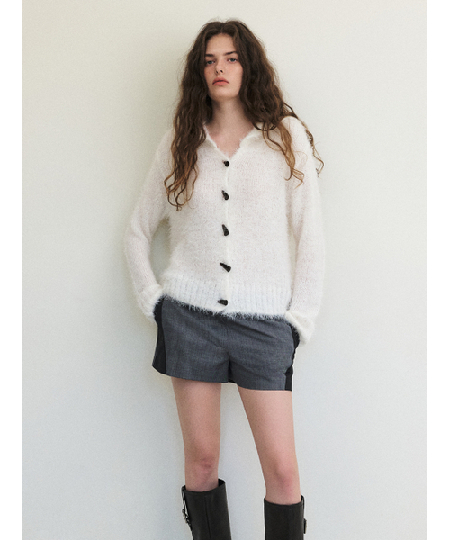 ETMON(エトモン)の「Fluffy Sailor Knit Cardigan, Ivory(カーディガン/ボレロ・レディース・その他・FREE)」の1枚目の写真