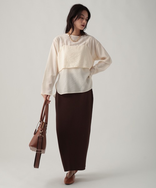 Elura(エルーラ)の「2Pセットブラウス/643322(シャツ/ブラウス・レディース・ホワイト/ブラウン/ライトグリーン・FREE)」の7枚目の写真