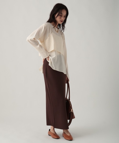 Elura(エルーラ)の「2Pセットブラウス/643322(シャツ/ブラウス・レディース・ホワイト/ブラウン/ライトグリーン・FREE)」の9枚目の写真